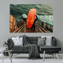 Surfer Stairway Wall Art Canvas Print – Framed Ocean Surf by MyGreatCanvas | Canvas Wall Art Prints | Photo Prints & Wall Decor