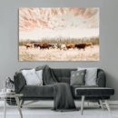Cow Herd Wall Art Canvas Print – Framed Farmhouse Cattle by MyGreatCanvas | Canvas Wall Art Prints | Photo Prints & Wall Decor