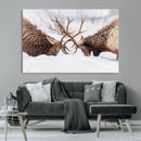 Elk Wall Art Canvas Print – Framed Wildlife Strength Snowy by MyGreatCanvas | Canvas Wall Art Prints | Photo Prints & Wall Decor