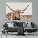 Longhorn Bull Photo Wall Art Canvas Print, Framed Rustic Cow by MyGreatCanvas | Canvas Wall Art Prints | Photo Prints & Wall Decor