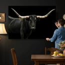 Texas Longhorn Wall Art Canvas Print – Framed Rustic Western