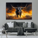 Longhorn Canvas Wall Art Canvas Print – Framed Bold Bull