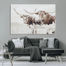 Longhorn Wall Art Canvas Print – Framed Western Cow Rustic