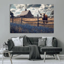 Texas Longhorn Wall Art Canvas Print – Framed Rustic Barn by MyGreatCanvas | Canvas Wall Art Prints | Photo Prints & Wall Decor