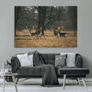 Deer Wall Art Canvas Print – Framed Rustic Wildlife Stags