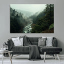 Misty Forest Wall Art Canvas Print – Framed Foggy River Art by MyGreatCanvas | Canvas Wall Art Prints | Photo Prints & Wall Decor