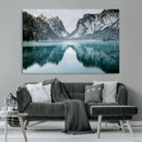 Mountain Lake Wall Art Canvas Print – Framed Toblacher See
