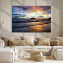 Beach Sunset Wall Art Canvas Print – Tropical Ocean Waves