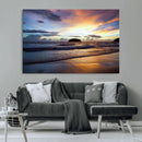 Beach Sunset Wall Art Canvas Print – Framed Ocean Waves Art by MyGreatCanvas | Canvas Wall Art Prints | Photo Prints & Wall Decor