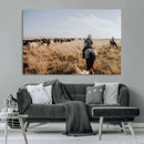 Western Wall Art Canvas Print – Framed Cowboy Cattle Drive by MyGreatCanvas | Canvas Wall Art Prints | Photo Prints & Wall Decor