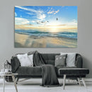 Minimalist Seaside Wall Art Canvas Print – Morning Glow