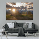 Snowy Peaks Wall Art Canvas Print – Rustic Mountain