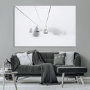 Ski Lift Wall Art Canvas Print – Snowy Alpine Landscape
