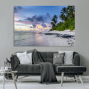 Tropical Beach Wall Art Canvas Print – Framed Sunset Glow
