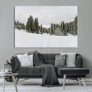 Frosty Pines Wall Art Canvas Print – Framed Silent Snowfall