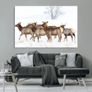 Snowy Elk Herd Wall Art Canvas Print – Majestic Winter by MyGreatCanvas | Canvas Wall Art Prints | Photo Prints & Wall Decor