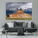 Rustic Wooden Barn Wall Art Canvas Print – Snowy Mountain by MyGreatCanvas | Canvas Wall Art Prints | Photo Prints & Wall Decor