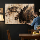 Moose Canvas Wall Art — Rustic Wildlife Painting Print | by MyGreatCanvas | Canvas Wall Art Prints | Photo Prints & Wall Decor