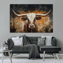Abstract Longhorn Bull Wall Art Canvas Print – Vintage by MyGreatCanvas | Canvas Wall Art Prints | Photo Prints & Wall Decor