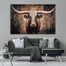 Rustic Longhorn Bull Wall Art Canvas Print – Vintage Western by MyGreatCanvas | Canvas Wall Art Prints | Photo Prints & Wall Decor