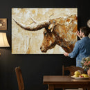 Rustic Longhorn Bull Wall Art Canvas Print – Vintage Western by MyGreatCanvas | Canvas Wall Art Prints | Photo Prints & Wall Decor
