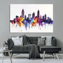Atlanta Skyline Wall Art Canvas Print – Framed Colorful