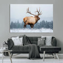 Majestic Elk Snowy Forest Wall Art Canvas Print – Winter by MyGreatCanvas | Canvas Wall Art Prints | Photo Prints & Wall Decor
