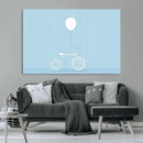 Minimalist Bicycle Balloon Canvas Wall Art – Playful Blue by MyGreatCanvas | Canvas Wall Art Prints | Photo Prints & Wall Decor