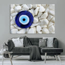 Blue Evil Eye Protection Wall Art Canvas Print – White by MyGreatCanvas | Canvas Wall Art Prints | Photo Prints & Wall Decor