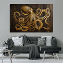 Octopus Wall Art Canvas Print – Wooden Art Sea Creature by MyGreatCanvas | Canvas Wall Art Prints | Photo Prints & Wall Decor