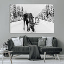 Moose Wall Art Canvas Print – Winter Snowy Forest Antlers by MyGreatCanvas | Canvas Wall Art Prints | Photo Prints & Wall Decor