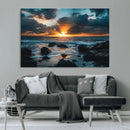 Ocean Sunset Wall Art Canvas Print – Rocky Shore Waves by MyGreatCanvas | Canvas Wall Art Prints | Photo Prints & Wall Decor