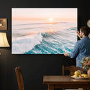 Sunset Surfing Wall Art Canvas Print, Ocean Wave Surfer with by MyGreatCanvas | Canvas Wall Art Prints | Photo Prints & Wall Decor