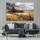 Golden Wheat Field Barn Canvas Print, Rustic Farm Landscape by MyGreatCanvas | Canvas Wall Art Prints | Photo Prints & Wall Decor