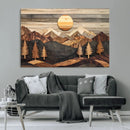 Wooden Mountain Landscape Wall Art Canvas Print, Rustic by MyGreatCanvas | Canvas Wall Art Prints | Photo Prints & Wall Decor