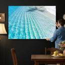 Crystal Clear Ocean Water Sunlit Reflections Palm Shadow Sandy Beach Tropical Wall Art for Home, Office Decor by MyGreatCanvas | Canvas Wall Art Prints | Photo Prints & Wall Decor