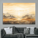 Sepia Color Abstract Mountain Wall Art Canvas Print