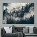 Foggy Pine Forest Wall Art – Framed Black White Nature by MyGreatCanvas | Canvas Wall Art Prints | Photo Prints & Wall Decor
