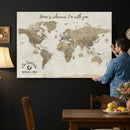 Push Pin World Map Canvas Print – Travel Tracker Wall Art