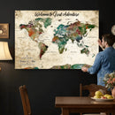Grunge Personalized World Map Wall Art Canvas Print – Custom by MyGreatCanvas | Canvas Wall Art Prints | Photo Prints & Wall Decor