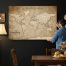 Personalized World Map Wall Art – Customizable Push Pin Map