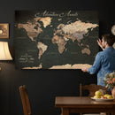 Custom Push Pin World Map Wall Art – Personalized Travel