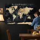 Personalized World Map Wall Art – Custom Framed Push Pin