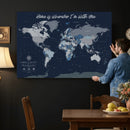 Framed Personalized World Map Custom Travel Memory Gift