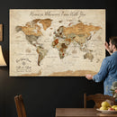 Personalized World Map Canvas Print – Custom Push Pin Framed by MyGreatCanvas | Canvas Wall Art Prints | Photo Prints & Wall Decor