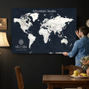 Custom World Map Wall Art Canvas Print – Personalized Push by MyGreatCanvas | Canvas Wall Art Prints | Photo Prints & Wall Decor
