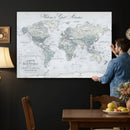 Personalized Antique World Map Canvas Print – Custom Push