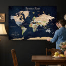Personalized Antique World Map Canvas Print – Custom Push