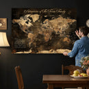 Personalized Family World Map Canvas – Custom Framed Push by MyGreatCanvas | Canvas Wall Art Prints | Photo Prints & Wall Decor