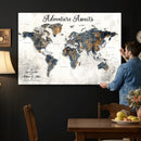 Custom Push Pin World Map Wall Art Canvas Print –